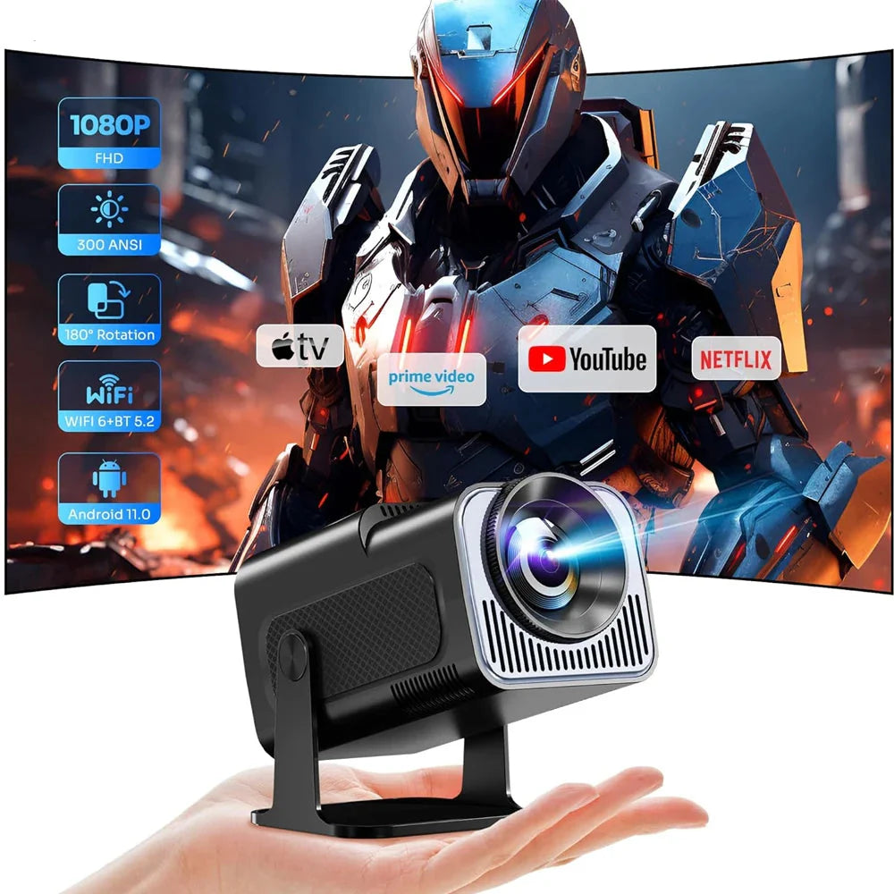 NNEOBA 4K-Supported Portable Projector Black