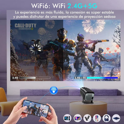 NNEOBA 4K-Supported Portable Projector Black