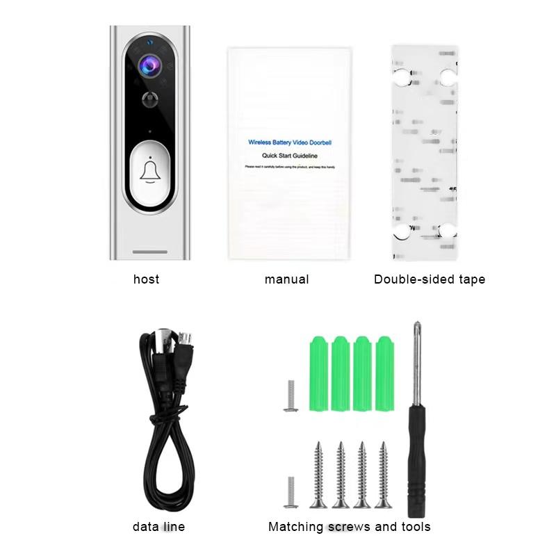 NNEDSZ Smart Wireless Video Doorbell With Night Vision & Motion Detection - Black