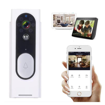 NNEDSZ Smart Wireless Video Doorbell With Night Vision & Motion Detection - Black