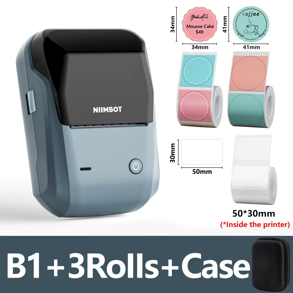 B1 Portable Thermal Printer Bluetooth Mini Label Printer Adhesive Paper Maker Sticker Printer 2 Inch Labeling Machine