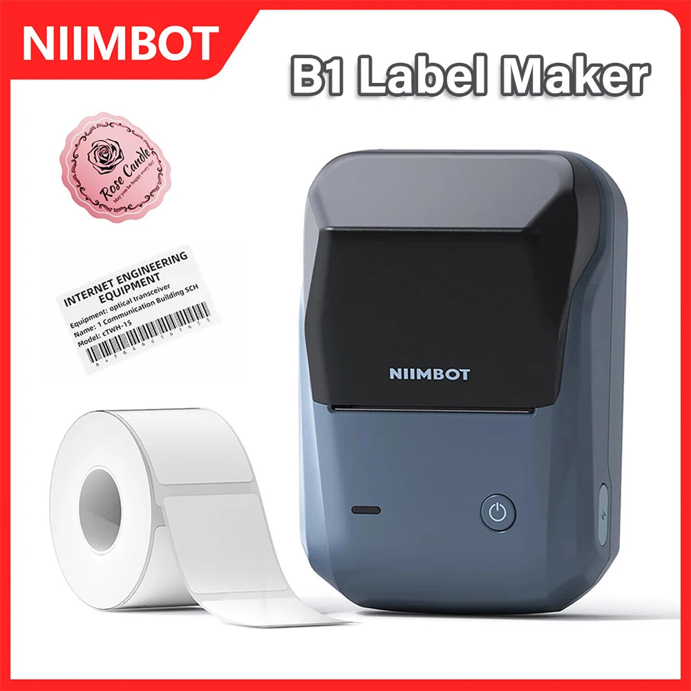 B1 Portable Thermal Printer Bluetooth Mini Label Printer Adhesive Paper Maker Sticker Printer 2 Inch Labeling Machine