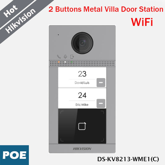 Hikvision 2 Buttons Wifi Metal Villa Door Station DS-KV8213-WME1(C)